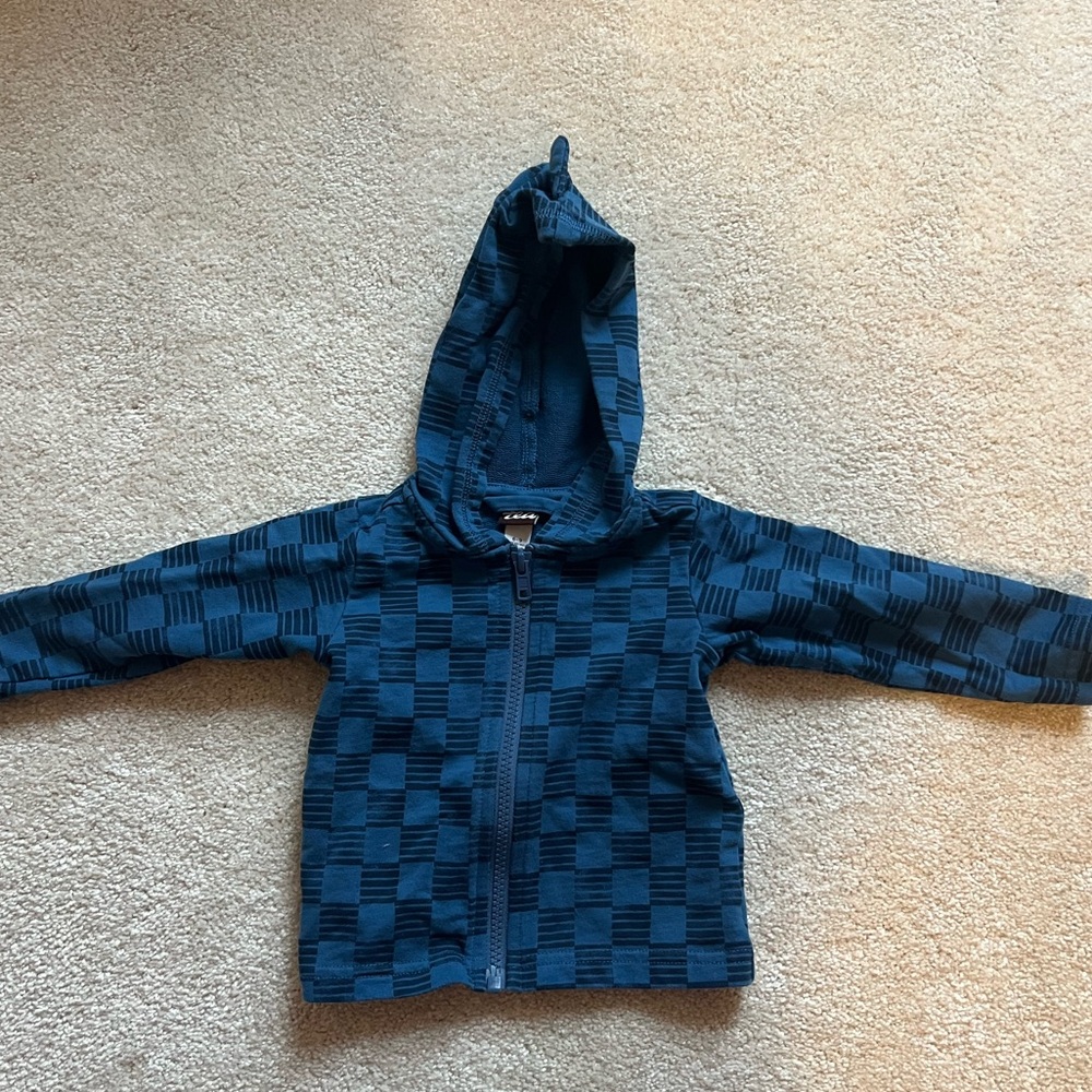 Tea Collection Blue Checkered Kids Hoodie